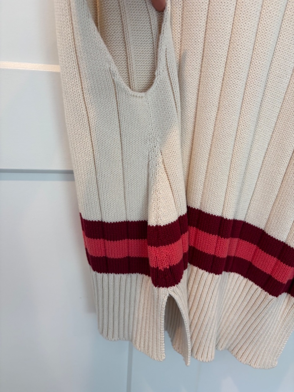 Maeve oversized cable varsity type sweater vest - Picture 6 of 6